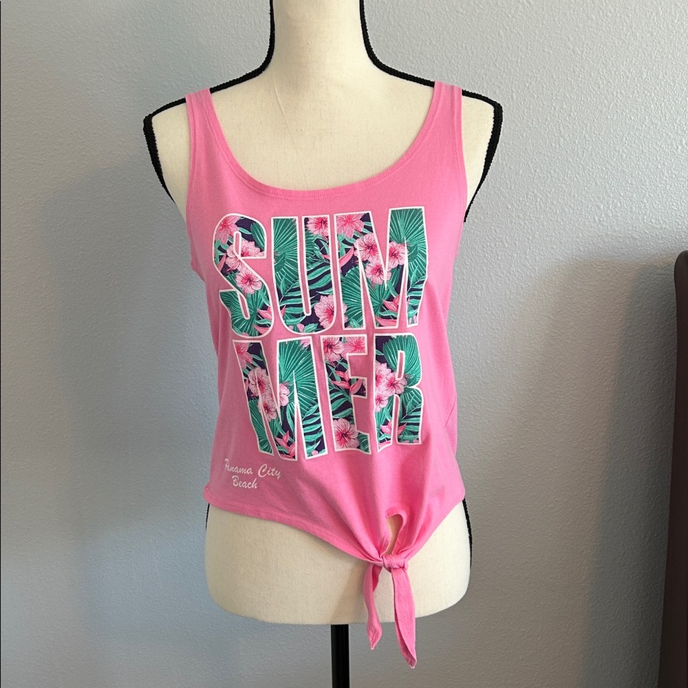 Southern Breeze Summer Panama City Beach Pink Graphic Cropped Tank Top